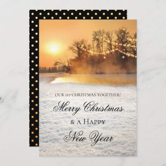 Winter Wonderland初めてのクリスマスの写真カード セーブザデート (正面/裏面)