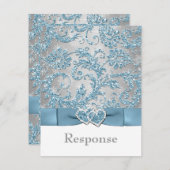 Winter Wonderland参加ハートRSVPカード 出欠カード (正面/裏面)