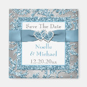 Winter Wonderland日付の磁石を結婚保存 マグネット (正面)