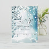 Winter Wonderland - イルミネーションの冬の不思議な世界 ご参加のお返事 招待状 (スタンド正面)