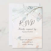 Winter Wonderland/ツリー ブランチ RSVP 招待状 (正面)