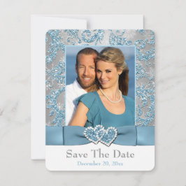 Winter Wonderland、ハート写真Save The Date Card セーブザデート