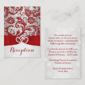 Winter Wonderland、参加ハート挿入 – 赤 エンクロージャーカード (正面/裏面)