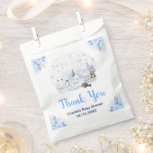 Winter Wonderland Animals Baby Shower Thank You フェイバーバッグ (クリップ留めされた状態)