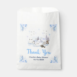 Winter Wonderland Animals Baby Shower Thank You フェイバーバッグ