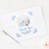 Winter Wonderland Animals Birthday Party Thank You スクエアシール (封筒)