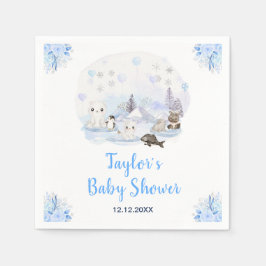 Winter Wonderland Arctic Animals Baby Shower スタンダードカクテルナプキン