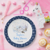 Winter Wonderland Arctic Animals Baby Shower ペーパープレート (パーティー)