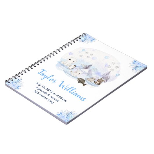 Winter Wonderland Arctic Animals Birth Statistics ノートブック (左側)