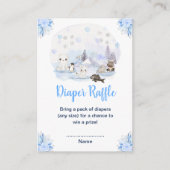 Winter Wonderland Arctic Animals Diaper Raffle エンクロージャーカード (正面)