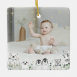 Winter Wonderland Baby first Christmas Photo セラミックオーナメント<br><div class="desc">Winter animals Photo ornament to celebrate your baby's first Christmas! Easy to edit and personalize with your custom photo.</div>