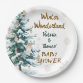 Winter Wonderland Baby Shower  ペーパープレート (正面)