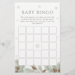 Winter Wonderland Baby Shower Bingo Game