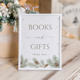 Winter Wonderland Baby Shower Books and Gifts ポスター