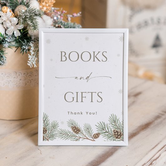 Winter Wonderland Baby Shower Books and Gifts ポスター