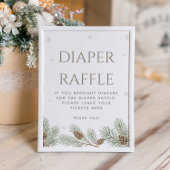 Winter Wonderland Baby Shower Diaper Raffle ポスター