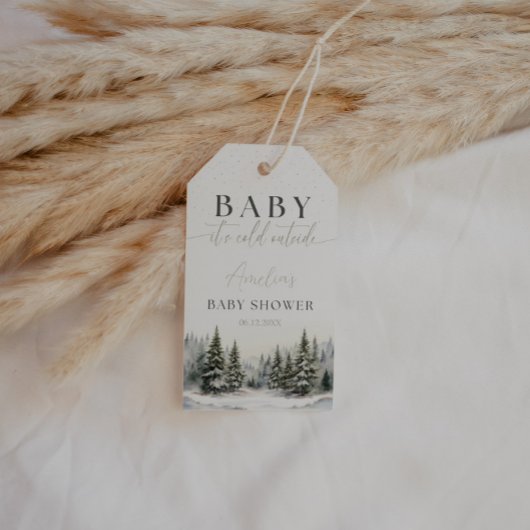 Winter Wonderland Baby Shower Favor Tag ギフトタグ