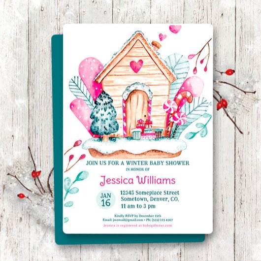 Winter Wonderland Baby Shower Invitation 招待状