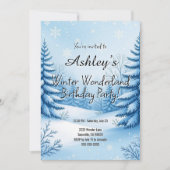 Winter Wonderland Birthday Party  招待状 (正面)