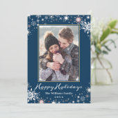 Winter Wonderland Blue Season's Greetings 2 Photo シーズンカード (スタンド正面)