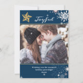 Winter Wonderland Blue Season's Greetings 2 Photo シーズンカード (裏面)