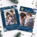 Winter Wonderland Blue Season's Greetings 2 Photo シーズンカード<br><div class="desc">冬のワンダーランドブルーシーズンの挨拶2フォトホリデーカード</div>