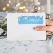 Winter Wonderland Blue Snowflake ラベル