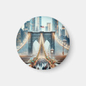 Winter Wonderland. Brooklyn Bridge - New York マグネット (正面)