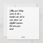 Winter Wonderland Cake シーズンカード (裏面)