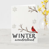 Winter Wonderland Cardinal Card カード (黄色い花)