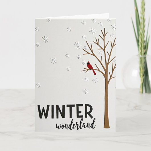 Winter Wonderland Cardinal Card カード (正面)