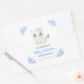 Winter Wonderland Cat Baby Shower Bookplate スクエアシール (封筒)