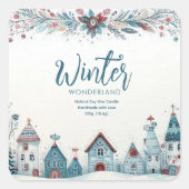 Winter Wonderland Christmas Candle Label スクエアシール (正面)