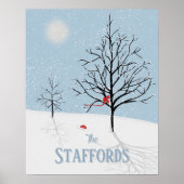 Winter Wonderland Christmas Family Name ポスター (正面)