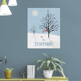 Winter Wonderland Christmas Family Name ポスター