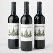 Winter Wonderland Christmas Tree Wine Label ワインラベル (ボトル)