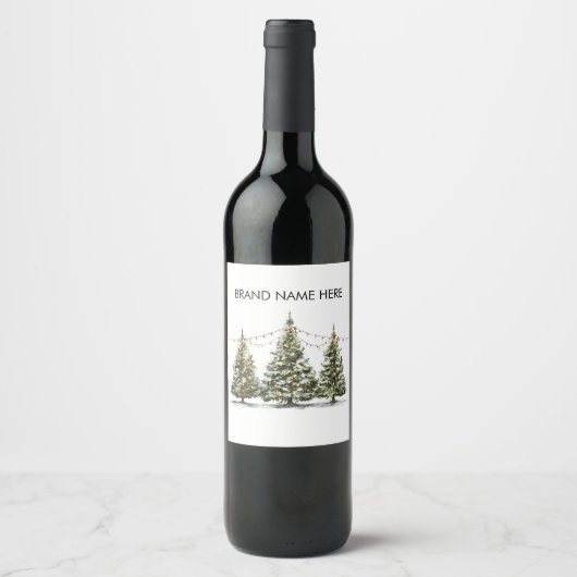 Winter Wonderland Christmas Tree Wine Label ワインラベル (正面)