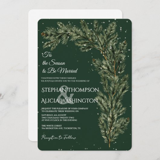 Winter Wonderland Christmas Wedding 招待状 (正面/裏面)