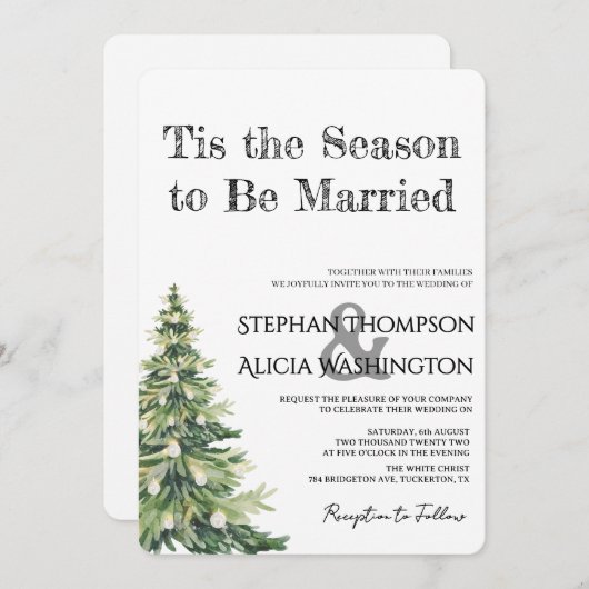 Winter Wonderland Christmas Wedding 招待状 (正面/裏面)