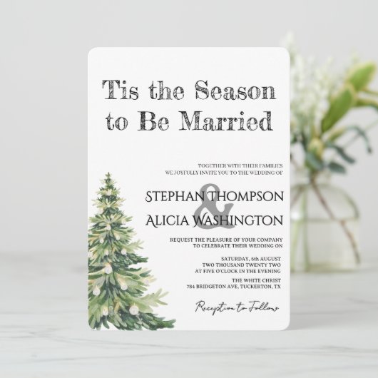 Winter Wonderland Christmas Wedding 招待状 (スタンド正面)