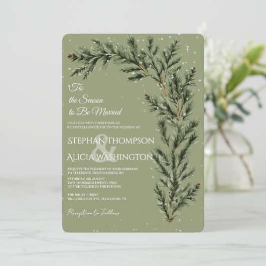 Winter Wonderland Christmas Wedding 招待状 (スタンド正面)