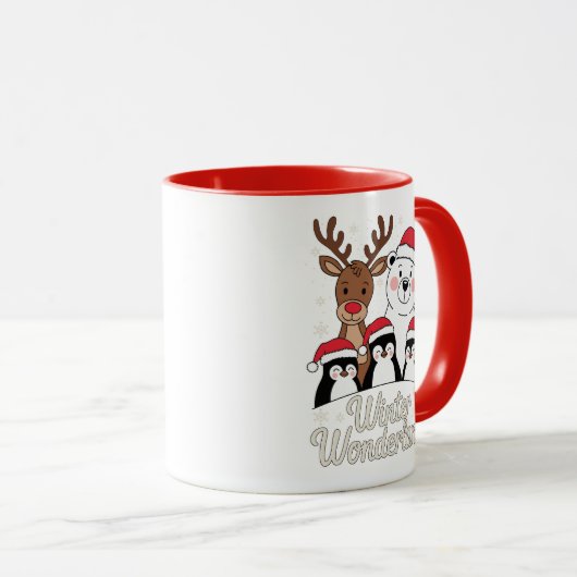 Winter Wonderland – Cute Holiday Animals マグカップ (正面右)