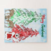 Winter Wonderland Deer, Tree, & Bear Christmas  ジグソーパズル (横)