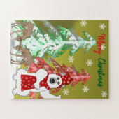 Winter Wonderland Deer, Tree, & Bear Christmas  ジグソーパズル (横)