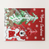 Winter Wonderland Deer, Tree, & Bear Christmas  ジグソーパズル (横)