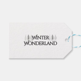 Winter Wonderland – Elegant Text and Pine Trees ギフトタグ