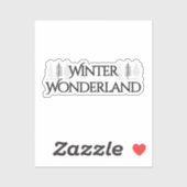 Winter Wonderland – Elegant Text and Pine Trees シール (シート)
