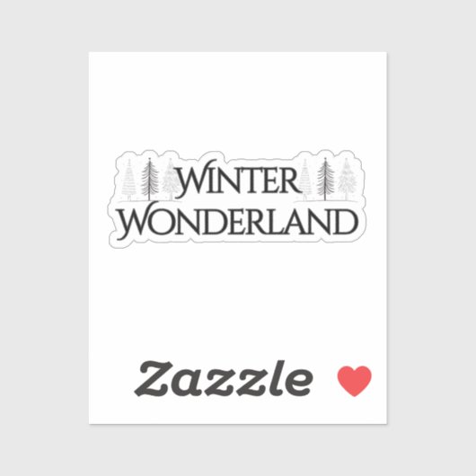 Winter Wonderland – Elegant Text and Pine Trees シール (シート)