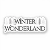 Winter Wonderland – Elegant Text and Pine Trees シール (正面)