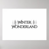 Winter Wonderland – Elegant Text and Pine Trees ポスター (正面)